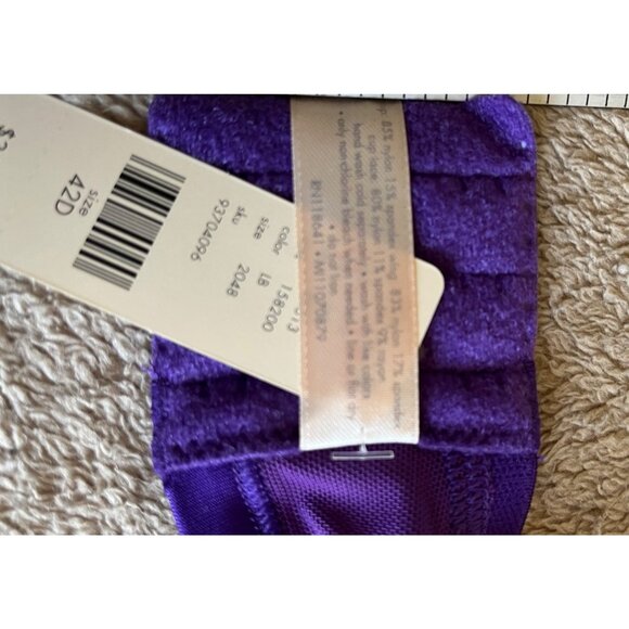 Cacique Balconette Bra 42D Royal Purple Smooth Satin NWT - Picture 5 of 8
